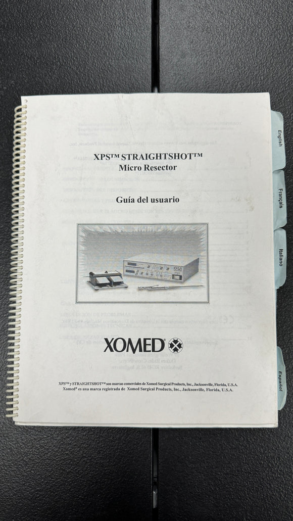 XOMED XPS STRAIGHTSHOT MICRO RESECTOR GUIA DEL USUARIO