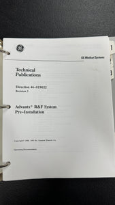 GE ADVANTX VSE PRE-INSTALLATION GUIDE, 46-019032 REV. 2