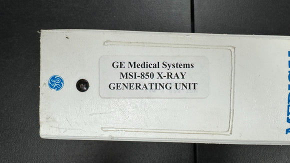 GE MSI-850 X-RAY GENERATING UNIT MANUAL