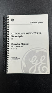 GE ADVANTAGE WINDOWS 2.0 3D ANALYSIS OPERATOR MANUAL 2150053-100