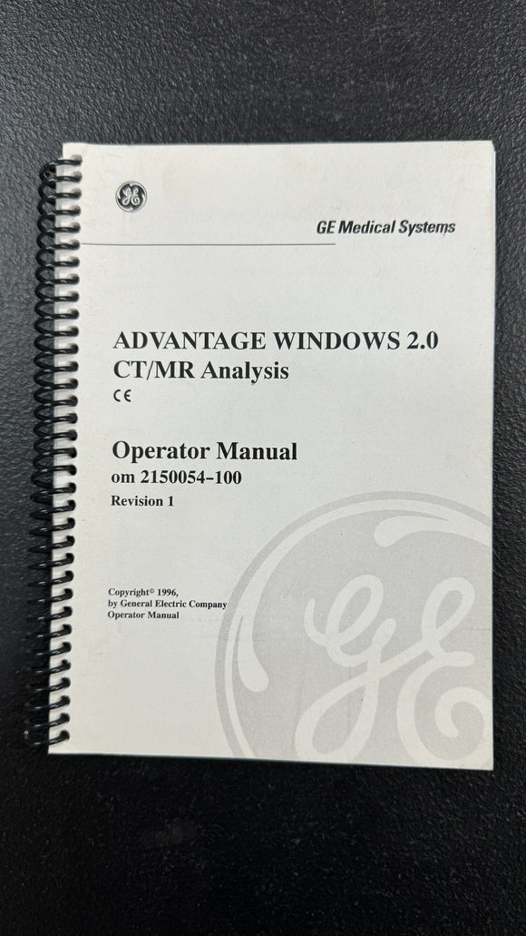 GE ADVANTAGE WINDOWS 2.0 CT/MR ANALYSIS OPERATOR MANUAL 2150054-100