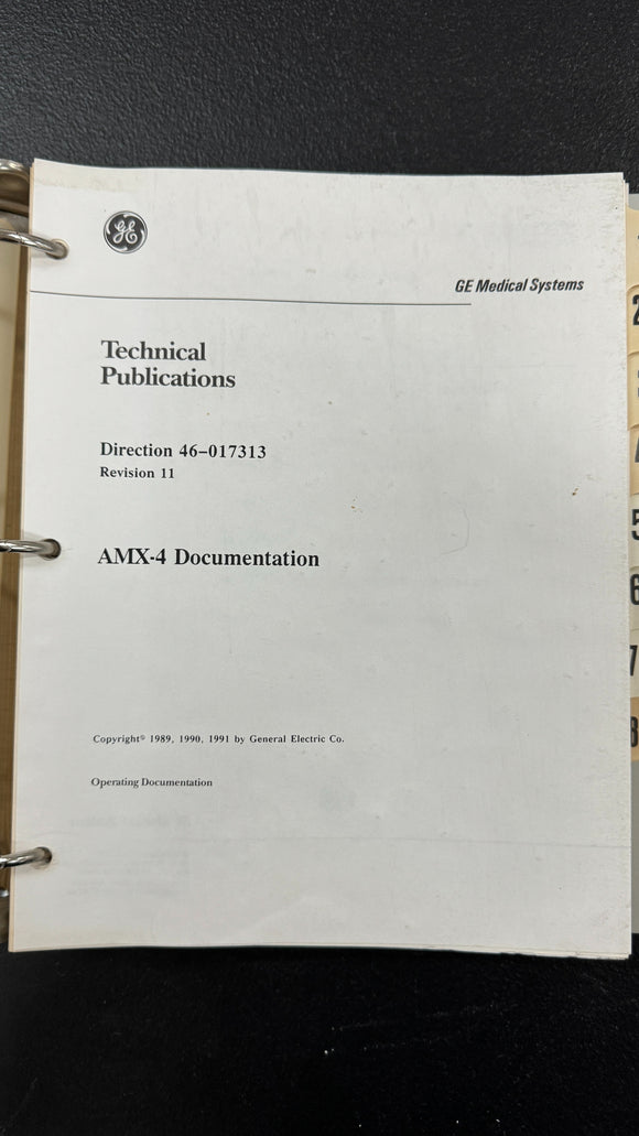 GE AMX-4 DOCUMENTATION DIRECTION, 46-017313 REV 11