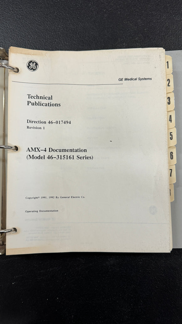 GE AMX-4 DOCUMENTATION, (MODEL 46-315161) # 46-017494