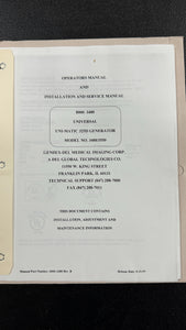 GENDEX-DEL MEDICAL UNI-MATIC 325D OPERATOR'S, INSTALLATION, & SERVICE MANUAL 8000-3488 MODEL #3488/3550
