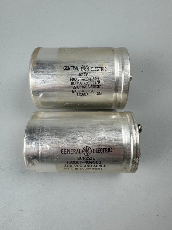 Set of 2 GE Electrolytic Capacitors for Xray, 86F238L / 86F221L