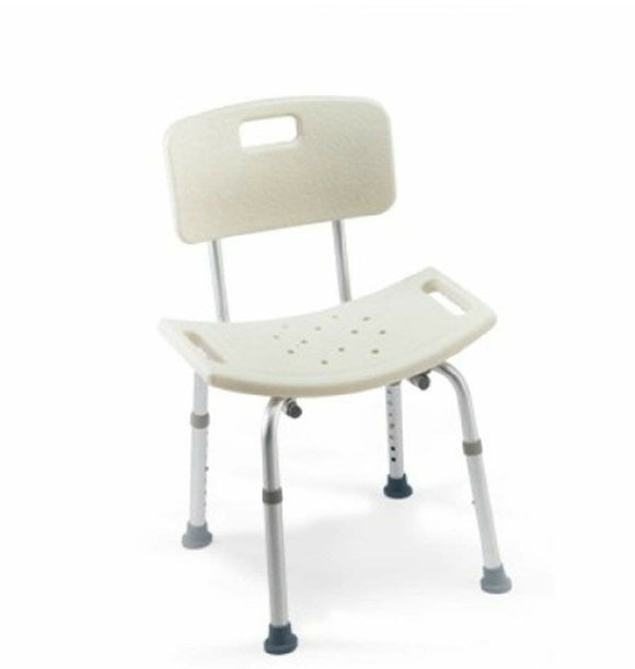 Careguard Tool-Less Shower Chair with Back, NEW